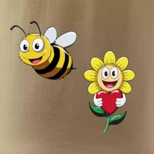 Parové triko - Včela a květina