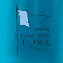 Tady jsem doma potápěčská vlajka Alfa s modrým polem