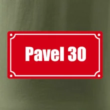 Jméno a věk - uliční cedule - červená