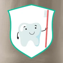 Zoubek na prsu - zubní kartáček