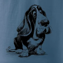 Černobílá karikatura baset