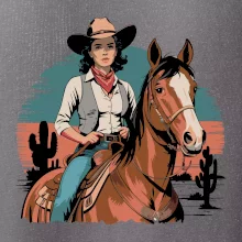 Cowgirl vintage na koni