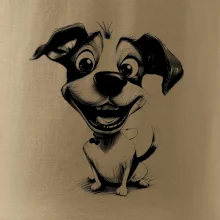 Černobílá karikatura Jack Russell teriér