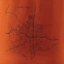Česká Lípa - Mapa černobílá