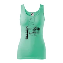 Kreslený rybář s podběrákem