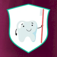 Zoubek na prsu - zubní kartáček