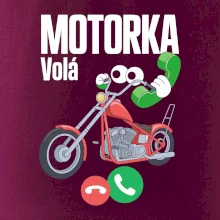 Karikatura motorka chopper volá