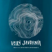 Velký Javorník - vrstevnice v kruhu