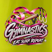 Gymnastická stuha a kruhy eat sleep repeat