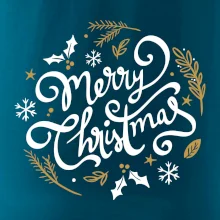 Merry christmas - nápis kulatý