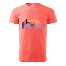 Retro západ slunce a basketbalový koš