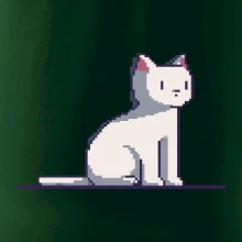 Kočka bílá pixel
