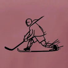 Kreslený hokejista tučnou fixou