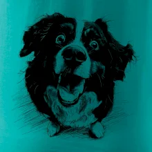 Černobílá karikatura Bernský salašnický pes