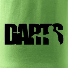 Darts - nápis se šipkařem