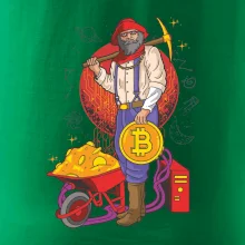 Horník těží bitcoiny