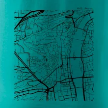 Praha Malá Strana - Mapa černobílá