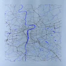 Praha - Mapa s vodními toky