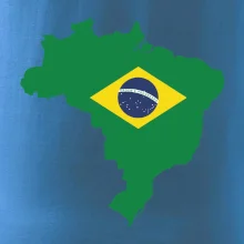 Brazílie vlajka v mapě