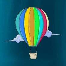 Horkovzdušný balon v oblacích