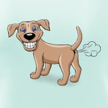 Prdící pes kreslený (Hana-creative)