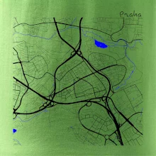 Praha - 14100 mapa s vodními toky