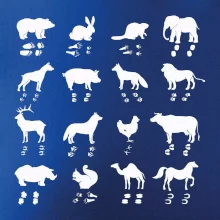 Zvířecí stopy s obrázkem zvířete - stopy zvířat