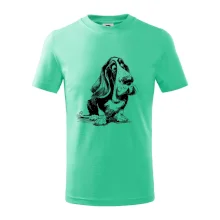 Černobílá karikatura baset