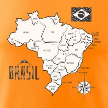Brazílie mapa s názvy regionů