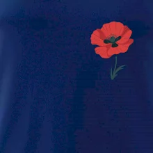 Vlčí mák kreslený na prsu