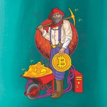 Horník těží bitcoiny