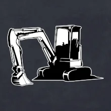 Bagr bez nápisu černobílý