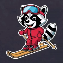 Mýval na lyžích - kreslený