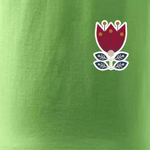 Folklor na prsu květina čtyřlistá