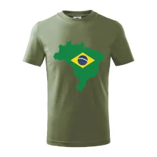 Brazílie vlajka v mapě