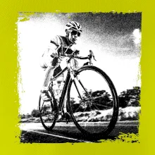 Cyklista černobílá cesta