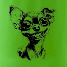 Černobílá karikatura čivava