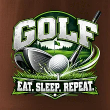 Golfová hůl s míčkem eat sleep repeat