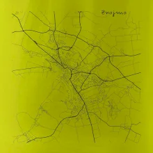 Černobílá mapa Znojmo