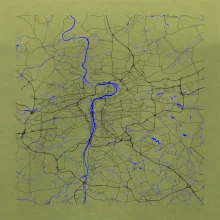 Praha - Mapa s vodními toky