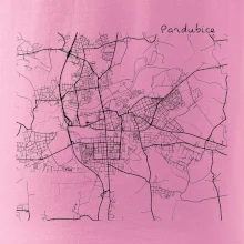 Mapy měst černobílé Pardubice