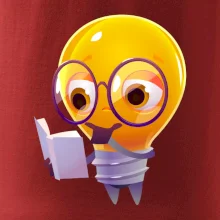 Žárovka přemýšlí nad knihou