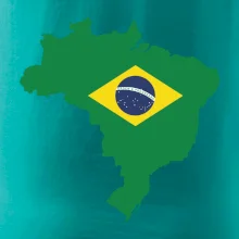 Brazílie vlajka v mapě