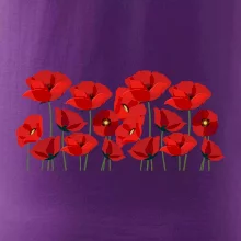 Vlčí mák v řadě