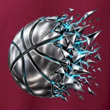 Kovový basketbalový míč s elektrickými střepy