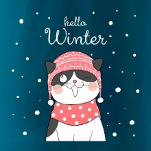 Kočka v čepici s vystrčeným jazykem