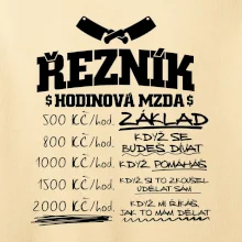 Hodinová mzda řezník