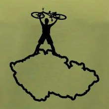 Mapa ČR - cyklista na prsou