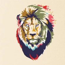 Hlava lva kreslená jednoduchá