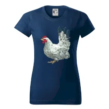 Slepice kreslená bílá